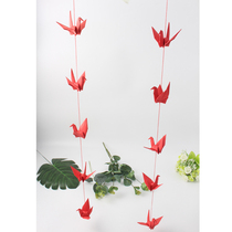 Net red card creative decorations Red Paper Crane Origami finished thread a string of 10 wedding arrangement props