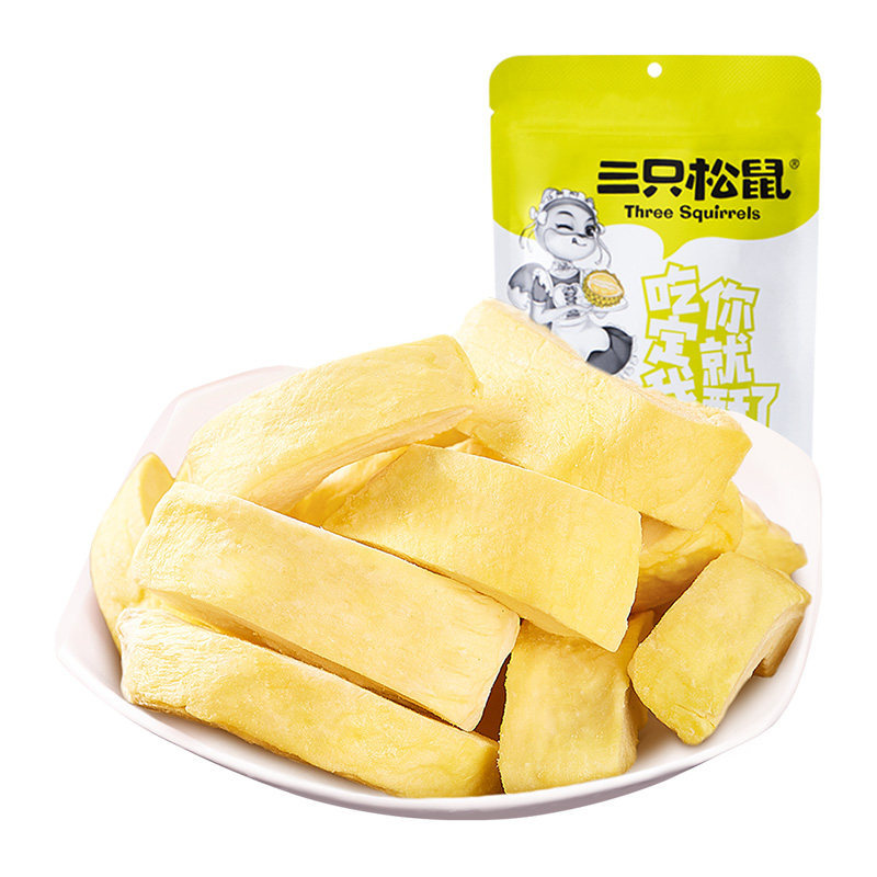 One generation of hair three squirrels freeze-dried durian 30g bags casual snacks fruit dried fruit dried fruit pillows durian-Taobao