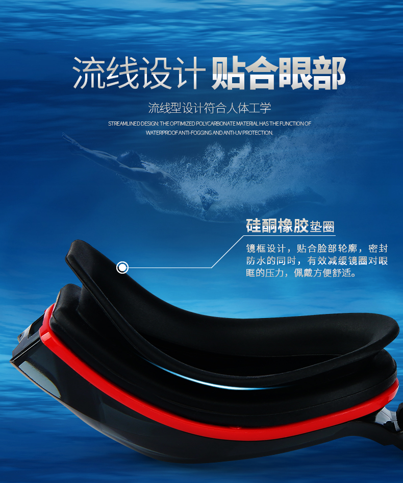Kính râm Li Ning nam và nữ cận thị thiết bị bơi không thấm nước và chống sương mù kính bơi xịn
