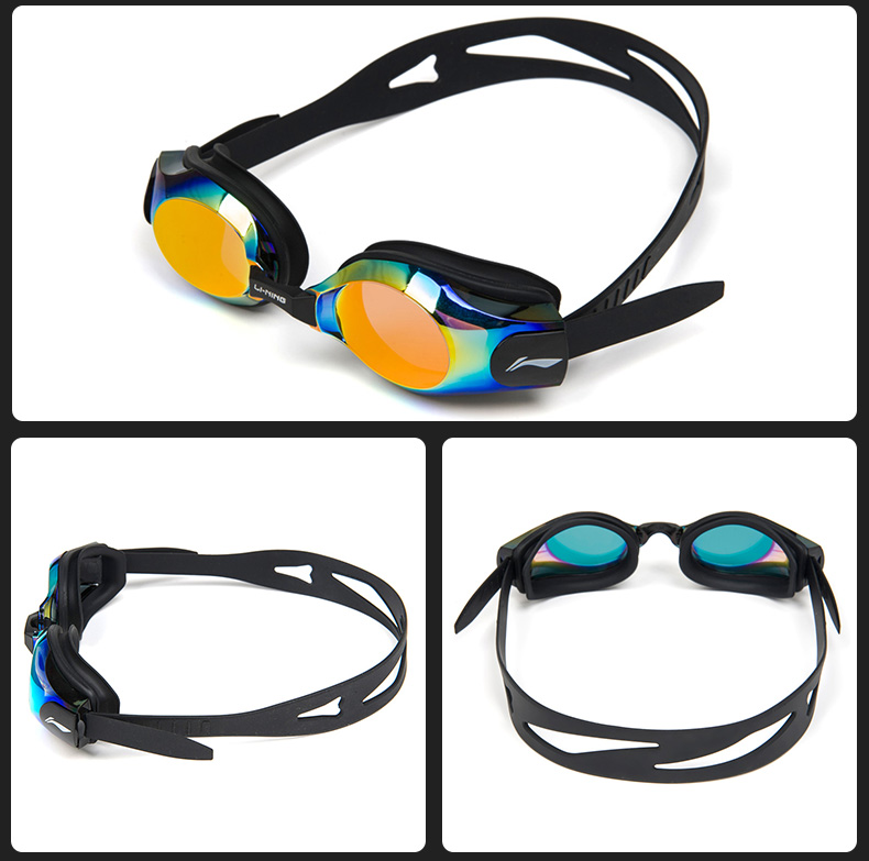 Kính râm Li Ning HD chống nước chống sương mù cận thị kính bơi cho nam và nữ thiết bị bơi kính phẳng kính bơi seals
