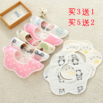 Baby saliva towel 360 degrees Rotation of six layers of gauze pure cotton surrounding mouth Increase of 0-1-2 year old All cotton baby saliva towel