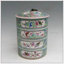 Value recommended Jingdezhen ceramics handmade antique pastel decoration four-layer fruit box fruit bowl fruit basket
