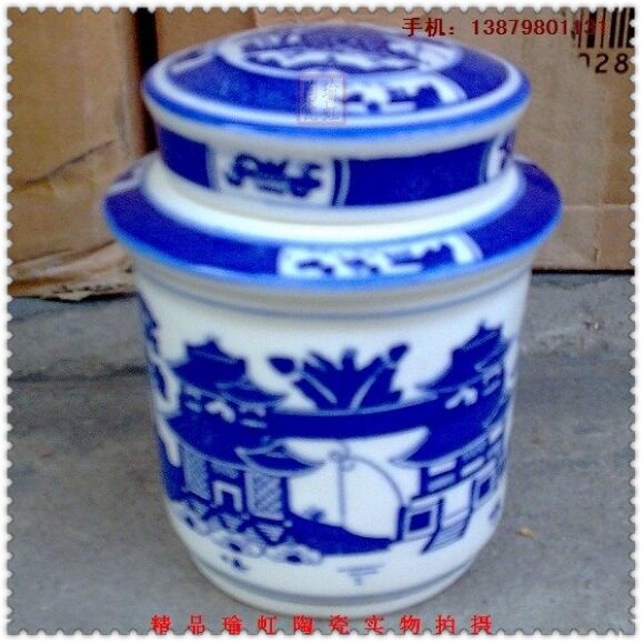 Supervalue Recommend Jingdezhen Ceramic ware imitation ancient green flower Indus storage jar Tea Sugar salt Seasoning Jar Home Special Price