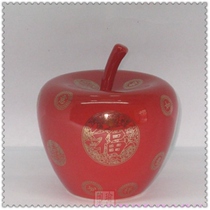 Value recommended Jingdezhen ceramics China red drawing gold word wedding Apple ornaments home Millennium Red special offer