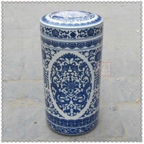 Ultra-valued Jingdezhen ceramic ware antique greens double life with fish rice cylinder storage tea cake jar cool mound special price