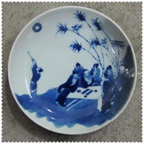 Superworth recommended Jingdezhen porcelain hand-painted imitation ancient green flower bamboo forest Seven virtuous decorative seat sitting disc hanging disc special price