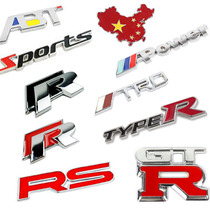 Car displacement logo sticker car logo 3 0 sports personality car sticker 1 8 number 2 0 pure metal 4WD creative V6