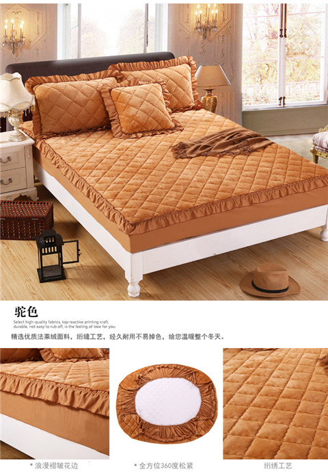 Luật Levin nhung bông doanh nghiệp giường 1.8m duy nhất mảnh nhung san hô dày giường nệm bedspread trượt nắp ống tay áo flannel mùa đông - Trang bị Covers Mua ga phủ giường