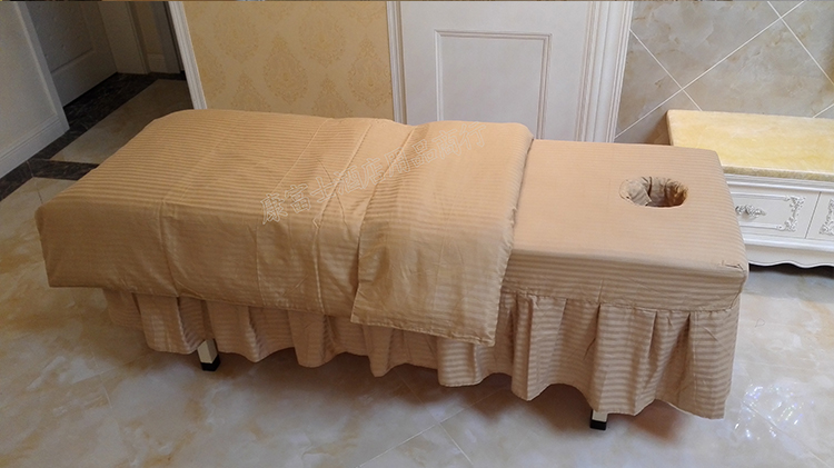 Màu sắc đẹp giường quilt bìa trắng sọc tắm tắm massage massage chăn phao muji	