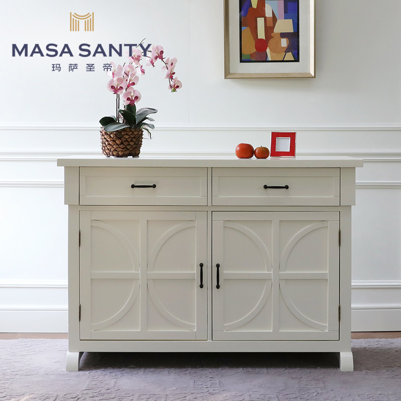 Small American white dining cabinet minimalist modern minimalist designer wine cabinet-like plate room cupboard dining room furniture