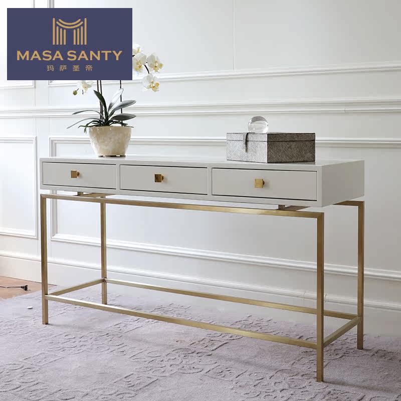 Light and luxurious postmodern minimalist into the door Door Hall Room Door Hall Cabinet Dining Cabinet Golden Stainless Steel Desk Desk