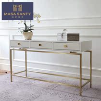 Light and luxurious postmodern minimalist into the door Door Hall Room Door Hall Cabinet Dining Side Cabinet Golden Stainless Steel Desk Writing Desk