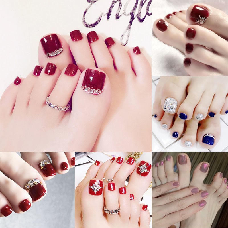 Summer toenail patch manicure 2021 new nail pieces finished nail stickers wear nail stickers removable and long lasting