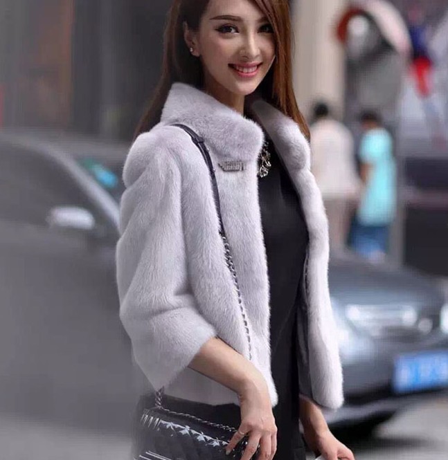 2020 mùa xuân Coat ngắn dài tay giả Fur Coat Hiện Thin Tide nữ Faux Fur Vòng cổ