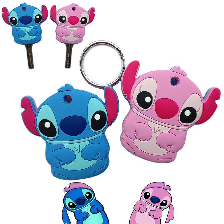 Stitch Stitch couple cartoon silicone anti-theft door key protector keychain pendant access card card holder