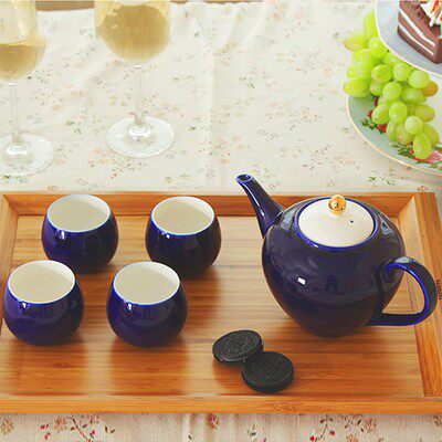 Clear Barn Handling TAYOHYA Diverse House Gold Tripod Set Gift Tea Set Gift Box Ceramic Minimalist office One pot of water with four glasses of water