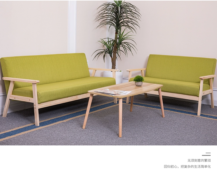 Ghế sofa vải Bắc Âu kinh tế căn hộ nhỏ hiện đại đơn giản gỗ đơn cho thuê đôi phòng tiết kiệm không gian phòng khách - Ghế sô pha