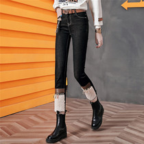 8070 European station velvet warm jeans 2022 new thin underpants omnipotent M273