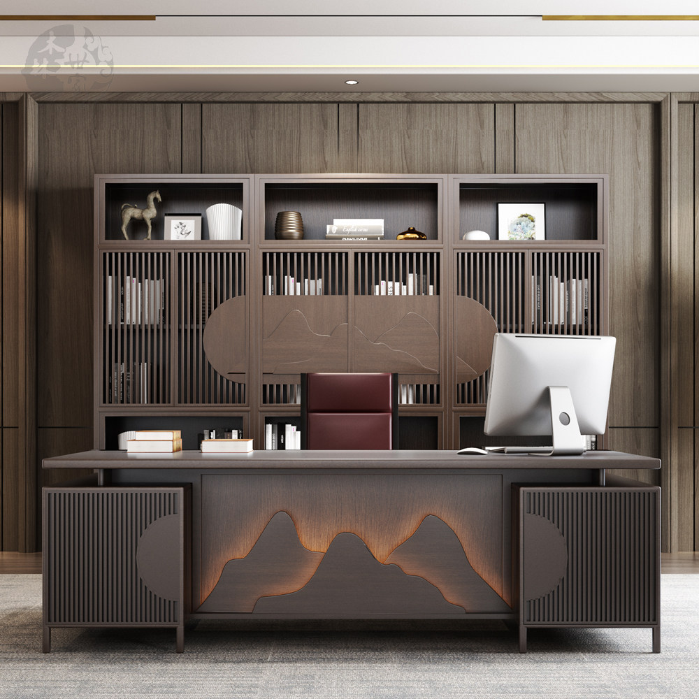 New Chinese solid wood large class table minimalist Hyundai boss Table Grand class High-end Atmospheric Desk Quality President Table