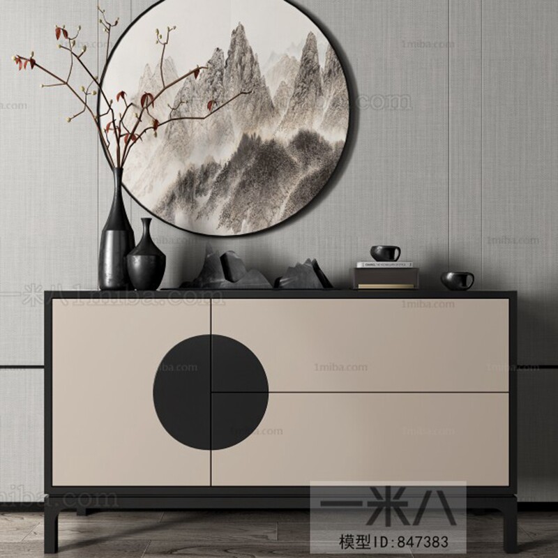 New Chinese Solid Wood Shuttle Simple Modern Hotel Decoration Cabinet Entry Shoes Cabinet Living Room Different Cabinet