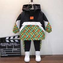 Childrens Clothing Boy Spring Autumn Suit 2022 New Middle Childrens Baby Han Edition Sports Casual Autumn Clothing Children Two Sets