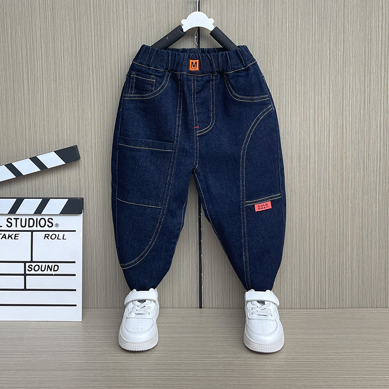 Boy Spring and Autumn Jeans 2022 new children's autumn trousers 3 children's 1 year old boy baby pants tide