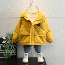 Boy jacket Spring and autumn clothes 2022 new middle and children Han version foreign air Liant-style clothes and autumn clothes baby blouses Chaoshuai