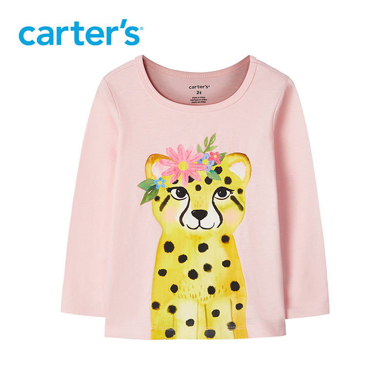 Carters 2020 Summer Trẻ em ăn mặc cô gái T-shirt dài tay áo T bé dưới Children Top 2H4571110.