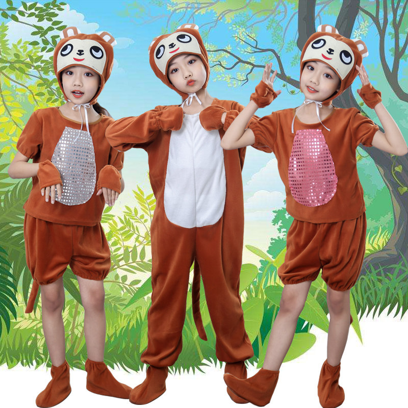Six-one children's little monkey animal costume toddler monkey fishing moon dance performance costume drama cartoon monkey costume
