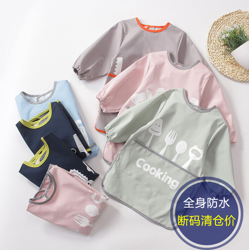 (Clearance Price) Baby eating blouse boy waterproof anti-dirty girl baby baby autumn and winter children's painting apron