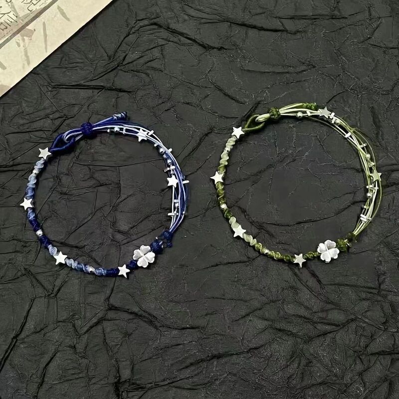Finished Four-Leaf Clover Bracelet for Women ins Niche Exquisite Simple Good Luck Friendship Bracelet Light Luxury Sweet Couple Gift Finished Four-Leaf Clover Bracelet for Women ins Niche Exquisite Simple Good Luck Friendship Bracelet Light Luxury Sweet Couple Gift