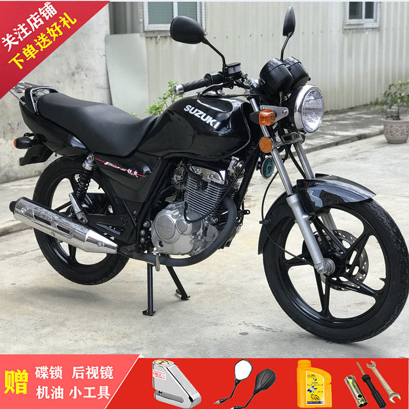 Подержанный оригинальный мотоцикл Suzuki Sapphire Kokusan объемом 125 куб. см, мужской транспортный топливный уличный велосипед для бездорожья Изображение 1