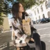 Áo khoác len nữ ngắn đoạn 2018 quần áo thu đông mới lưới hoang dại nhỏ người đàn ông áo len rộng thoáng mát Áo khoác ngắn