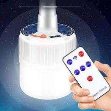 超亮遥控太阳能充电灯泡家用移动LED夜市