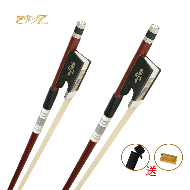 Moza Dream ブラジル産木製バイオリン弓、ビオラ弓、八角形弓、丸弓、チェロ弓（ロジン付き）