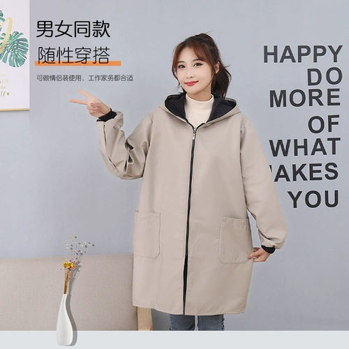 Лонгслив, модный плащ, водонепроницаемый осенний фартук для работы, утепленный нагрудник