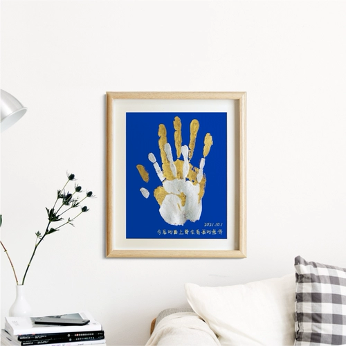 Отпечаток рук для влюбленных для друга, синяя фоторамка, памятная картина, «сделай сам», подарок на день рождения