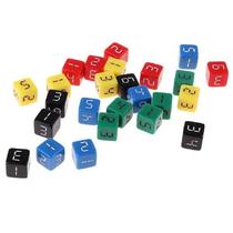 25 Pieces Acrylic 6 Side Numbered Dice D6 for Kids Math DND