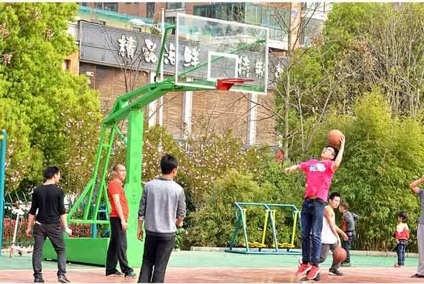 Volcker Square Park Cộng đồng Thể thao Hàng hóa Thiết bị thể dục ngoài trời LQ03 Hộp phẳng giả thủy lực - Bóng rổ quả bóng rổ size 5	