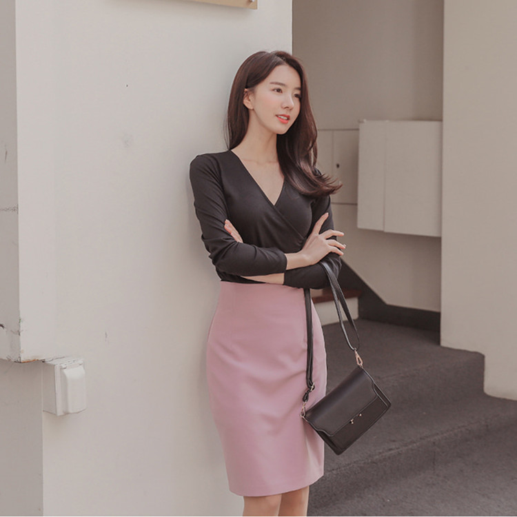 Mùa hè 2019 chuyên nghiệp váy eo cao Váy OL phiên bản Hàn Quốc của những bước tự tu luyện váy váy cỡ lớn đi lại túi đeo hông - Váy chân váy đen dài