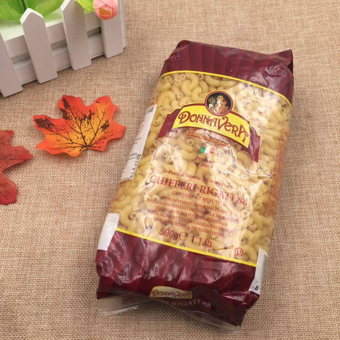 Italian import Villa small meniscus shaped pasta 500g packets of pasta pasta powder