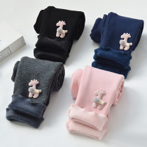 Girls fleece leggings 2020 winter new middle and big childrens Korean version new foreign girls warm pants thickened trousers