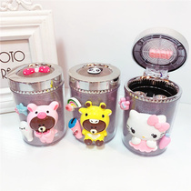 Cartoon cute fashion creative personality colorful flash light hanging car with cover trend color light Korean small ashtray