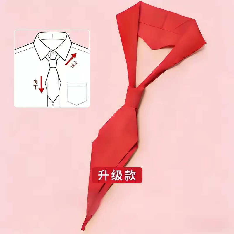Red Scarf Children's Tie, Pull-On Type, Convenient One-Pull Headband, No Need for Tying, Portable, Universal for Elementary School Students