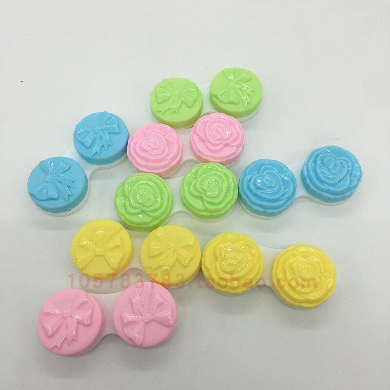 Butterfly Knot Rose Flower Contact Lens Box Beauty Pupil Box Mate Case Double box Water Box case