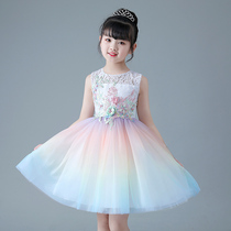 Girls Dress Summer Dress 2021 New Childrens Skirt Performance Clothing Childrens Princess Dress Little Girl Gaun Dress