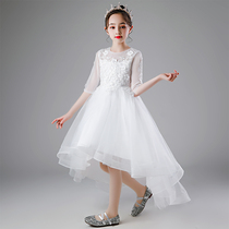 Girls high-end dress childrens princess dress flower girl wedding piano performance dress dress dress host trailing evening dress