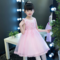 Girls skirt 2021 new middle and big children princess dress foreign style Korean childrens dress summer puffy gauze childrens dress
