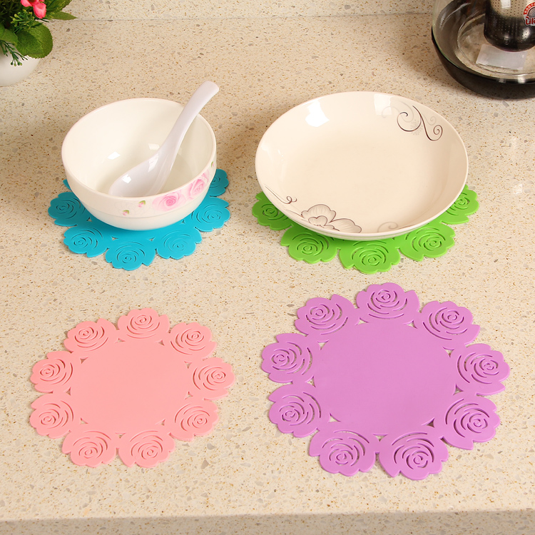 Nhà ăn mat cách nhiệt pad dày bàn tròn mat coaster bếp dao kéo nồi mat chống vảy bát mat tấm mat - Đồ ăn tối muỗng ăn cơm