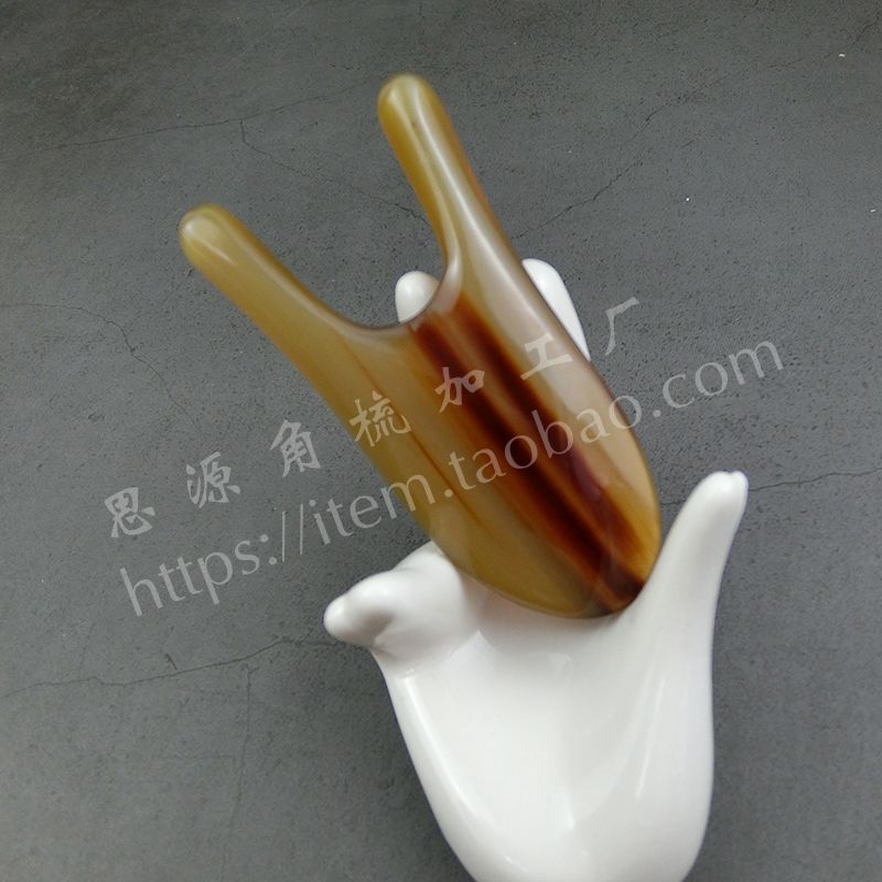 White horn scraping board U-shaped finger joints nose face eye face scraping board non-jade Bianstone u stick